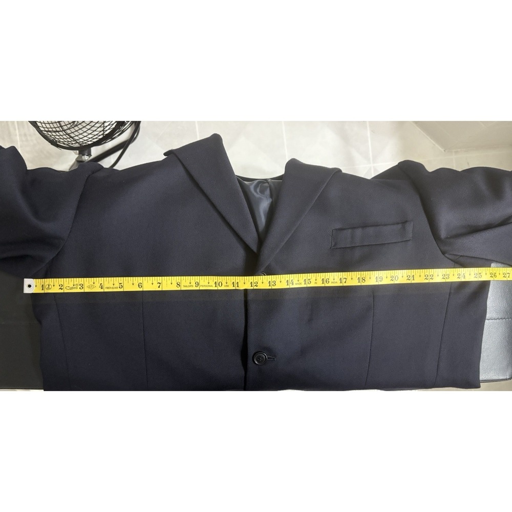 Linea Uomo 48R Navy Blue Modern Fit 100% Wool Mens Blazer Suit Jacket Sport Coat - Picture 8 of 10